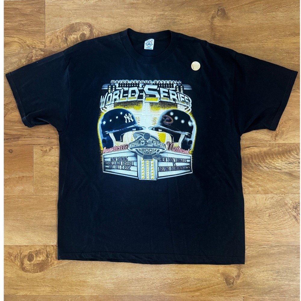 Vintage 2001 MLB World Series Yankees vs Diamondbacks Double side T-Shirt  2XL
